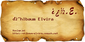 Öhlbaum Elvira névjegykártya